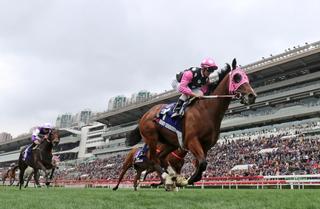 Beauty Generation (NZ) (Road to Rock) continued his spectacular dominance in the Group 1 Queen’s Silver Jubilee Cup. Photo: HKJC